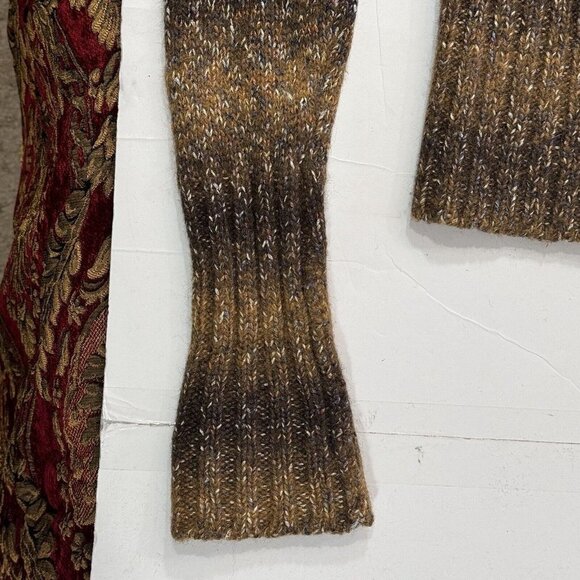 ADRIENNE VITTADINI Wool Blend Cardigan Zip‎ Up Sweater Medium Brown Multicolor - Picture 10 of 16